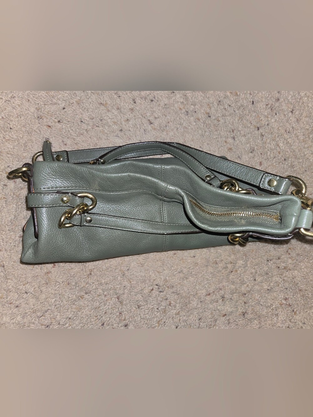 Coach Brooke Green Hobo Leather Handbag Purse Bag - Picture 5 of 9